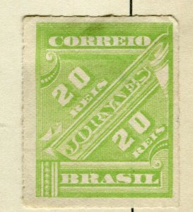 BRAZIL; 1889 early classic Jornaes issue fine used 20r. value
