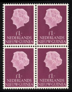 Netherlands Colonies, Netherlands New Guinea #37 Cat$21, 1959 1g plum, block ...
