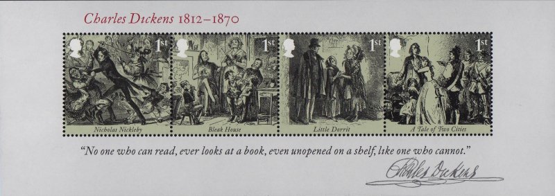 GB, (MS89) 2012 SGMS3336 Mini Sheet, CHARLES DICKENS, Mint (NH)