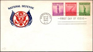 Scott 899 - 901 1 1 - 3 Cents Defense Cachet Craft FDC Unaddr Planty 899-106