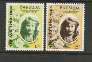 Barbuda 1985 Queen Mother 15c RED OMITTED with Normal, SG 809a