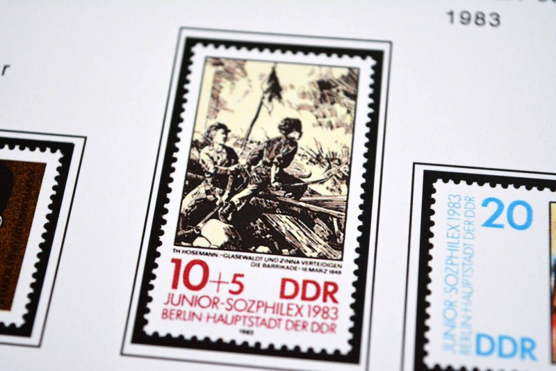 COLOR PRINTED EAST GERMANY DDR/GDR 1949-1990 STAMP ALBUM PAGES (334 ill. pages)