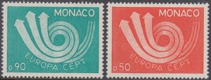 MONACO Sc # 866-7 CPL MNH  EUROPA 1973