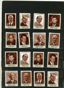 AJMAN 1970 FAMOUS PEOPLE 2 SETS OF 8 STAMPS PERF. & IMPERF. MNH