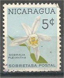 NICARAGUA, 1965, used 5c, Orchids, Scott 852