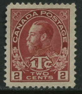Canada KGV 1916 2 cents carmine War Tax stamp mint o.g. hinged