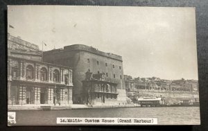 1952 Malta Real picture postcard Cover RPPC Custom House Self Government Stamp