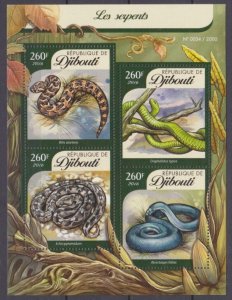 2016 Djibouti 844-847KL Reptiles / Snakes 12,00 €
