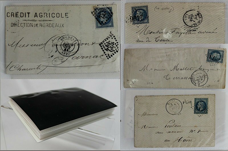 France 1863 /70 bundle of 20c blue perforate Napoleon covers  entires FU Covers