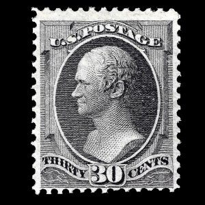 WCstamps: U.S. Scott #154 / 30c Black, VG/F, Mint OGh, 2024 Crowe Cert CV $7,000