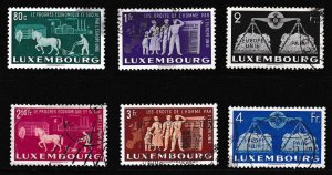 Luxembourg 1951 Scott 272-77 (6) Fine/VF/USED/(O) Nice cancels Europa Forerunner
