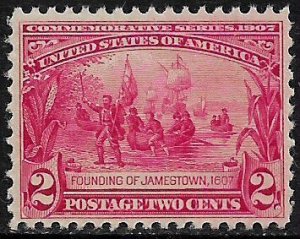 United States #329 Mint Never Hinged Stamp - Founding of Jamestown