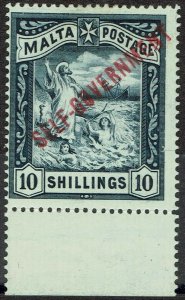 MALTA 1922 SELF GOVERNMENT OVERPRRINTED ST PAUL 10/- 