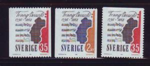 Sweden Sc 773-5 1968 Franz Berwald stamps mint NH