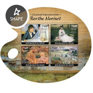 Art Berthe Morisot Stamps Niger 2014 MNH Paintings Great Impressionists 4v M/S