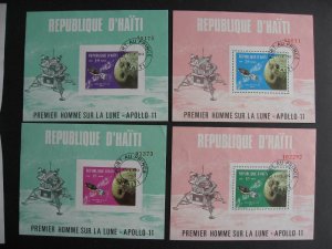 Haiti space stamps Sc 624-I plus imperf sets U couple faults, ex-Bileski estate