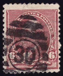 US Scott 224 Used 6c Brown Red  1890 Lot AA9008 bhmstamps