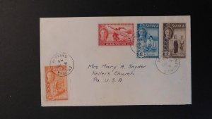 1955 Sarawak Cover Kuching to Kellers Church PA Pennsylvania USA