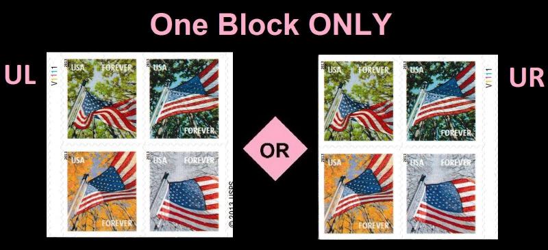 US 4799a Flag for All Seasons forever plate block set AVR V1111 MNH 2013