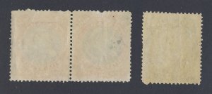 3x Canada 1868 Revenue Bill stamps; Pair of FB53-$2.00 FB54-$3.00 GV = $107.50