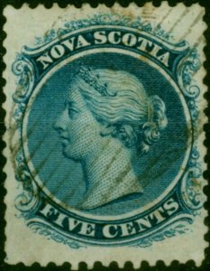Nova Scotia 1860 5c Blue SG12 Good Used