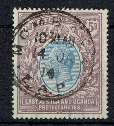 KENYA, UGANDA & TANGANYIKA SG57 1912 5r BLUE & DULL PURPLE USED (d)