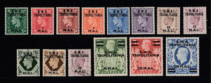 Great Britain the BMA Tripolitania full 1948 set but MNG