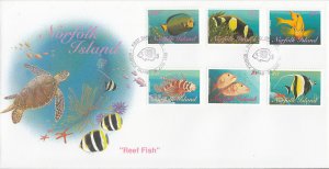 Norfolk Island 1998 FDC Sc #646-657 Set of 12 Reef Fish