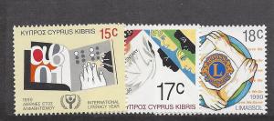 Cyprus, 752-54, Various Designs Singles,**MNH**