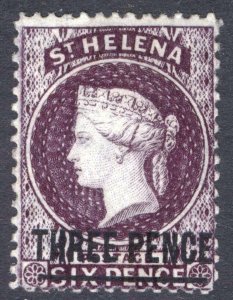 St Helena 1873 3d Dp Purple Wmk CC Bar 17mm  SG 12 Sc 14 LMM/MLH Cat£150($194)