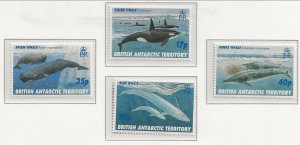 BRITISH ANTARCTIC TERRITORY (BAT) Sc 244-8 NH SET+S/S OF 1996 - WHALES - (AO23)