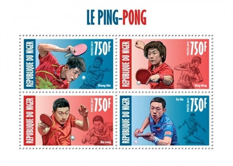 Niger - 2013 - Ping Pong - 4 Stamp  Sheet 14A-240