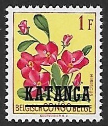 Katanga # 26 - Hibiscus , overprint - MNH.....{KlBl25}