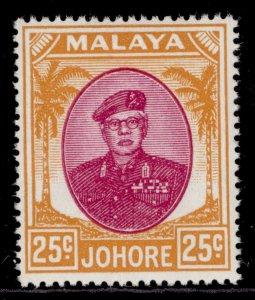 MALAYSIA - Johore GVI SG142, 25c purple & orange, NH MINT.