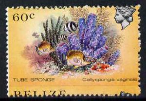 Belize 1984-88 Tube Sponge 60c single with spectacular 3m...