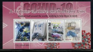 NEVIS  PANDEMIC A TRIBUTE TO THOSE ON THE FRONT LINE SHEET MINT NH