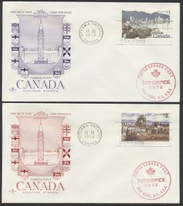 1972 #600-601 Landscape Definitives FDCs GP Rosecraft Cachets INTERPEX