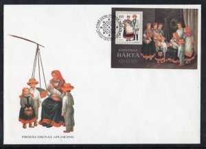 Latvia Sc 416 1999 Barta stamp sheet on large FDC