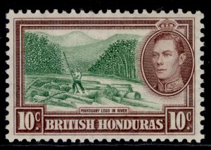 BRITISH HONDURAS GVI SG155, 10c green & reddish brown, NH MINT.