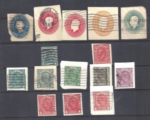 Canada SELECTION OF OLD USED CUT SQUARES BS27913