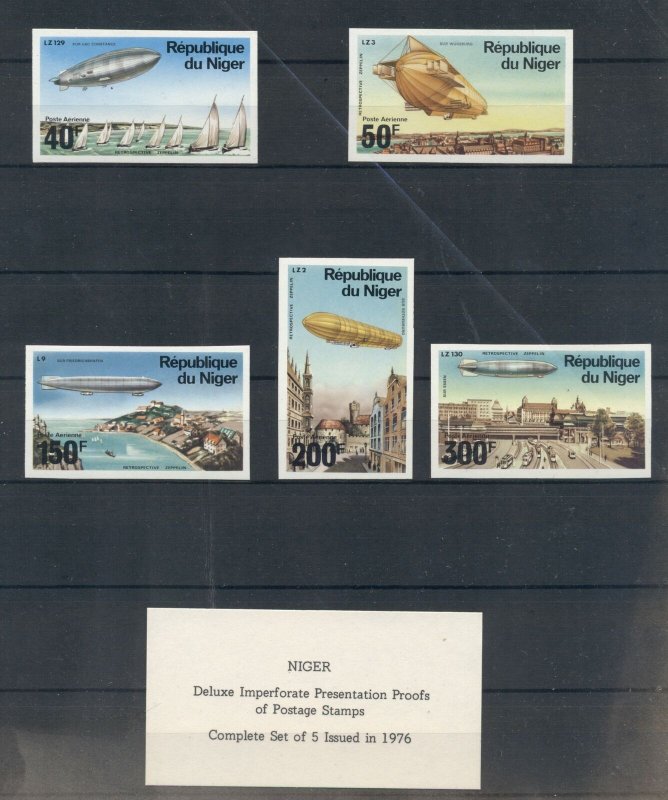 ZEPPELIN PRESENTATION PROOF SETS: Liberia Congo Volta Niger Mauritania Ivory+++