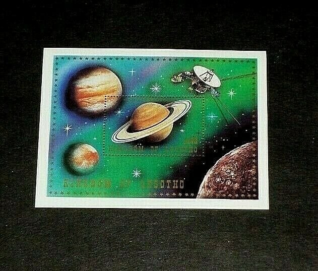 LESOTHO, 1981, SPACE, VOYAGER TRIP TO SATURN, SOUVENIR SHEET, MNH, NICE! LQQK