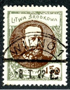 Central Lithuania, Scott #58, Unused, Hinged