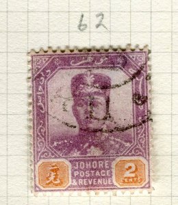 MALAYA JOHORE; 1904 early Sultan issue fine used 2c. value