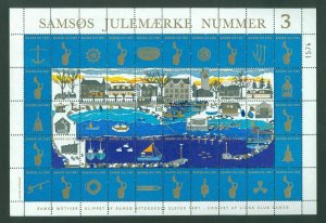 Denmark. Christmas Sheet Local Samso  # 3  Lions Club 1981. Fishing Boats. CV=$