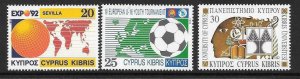 CYPRUS SG815/7 1992 ANNIVERSARIES AND EVENTS MNH