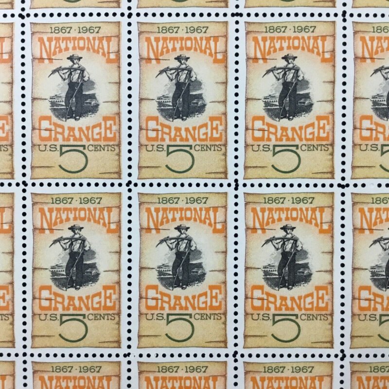 1323   National Grange Centennial   MNH 5 c Sheet of 50   FV $2.50   issued 1967