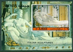 Ajman 1972 Mi#MS390A Sculptures of the Italian Renaissance MS CTO