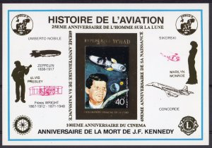 Chad 1995 Kennedy/Apollo 11/ELVIS PRESLEY/Rotary-Lions S/S MNH #TCH 1BA