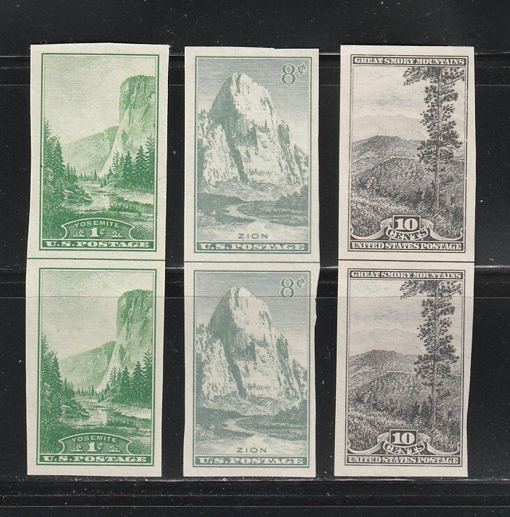 United States 756, 763, 765 Hrizontal Line Pairs MNH National Parks (B)